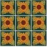Mexican Talavera Tile Sunflower 2